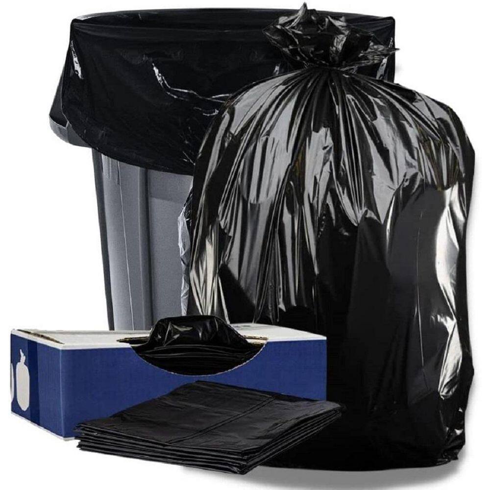 Plasticplace 38 in. W x 58 in. H 55 Gal. - 60 Gal. 3.0 mil Black Heavy-Duty Trash Bags (32-Count) CON55A