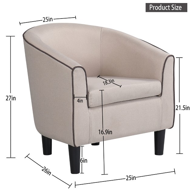 Modern Accent Armchair With Ottoman For Living Room Bedroom Apartment And More Beige Modernluxe