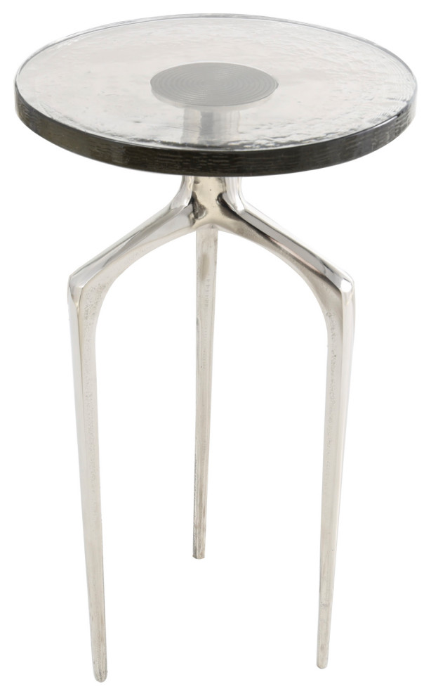 Contemporary Silver Aluminum Accent Table   Contemporary   Side Tables And End Tables   by Brimfield  ampMay  Houzz