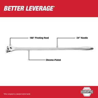 MW 12 in. Drive Ratchet and 12 in. Drive 24 in. Breaker Bar (2-Piece) 48-22-9012-48-22-9013