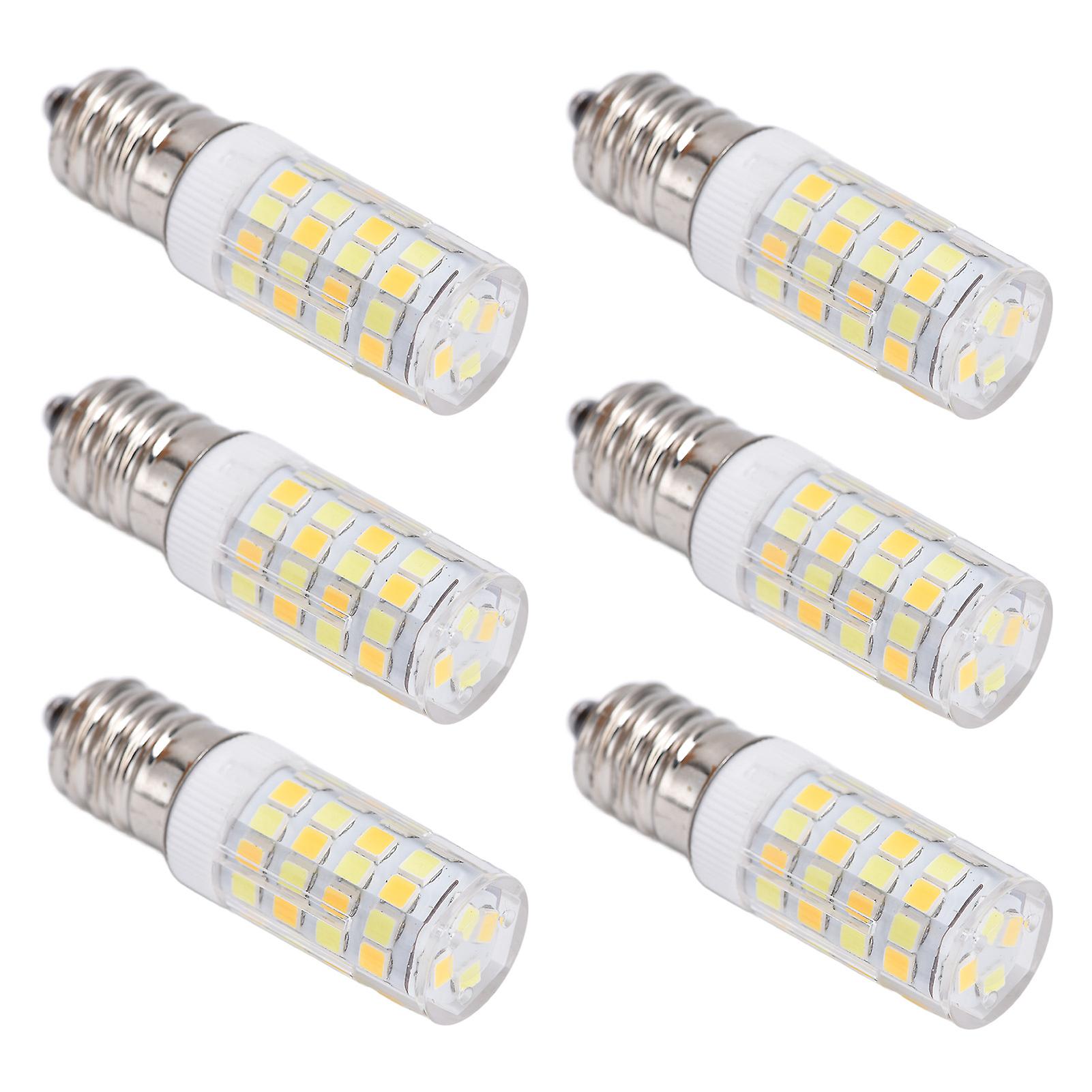 6pcs 52led E14 Bulb 3 Color Small Light Bulb 7w 220v Table Lamp Ceiling Lamp Bulb For Householdshort Type