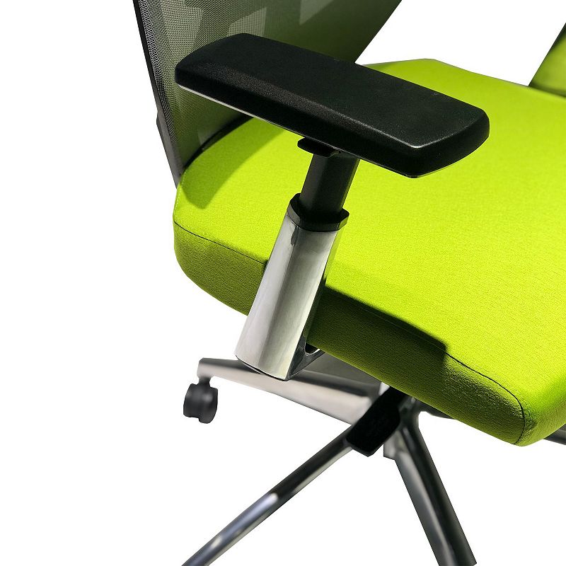 Adjustable Mesh Back Ergonomic Office Swivel Chair with Padded Seat and Casters， Green and Gray