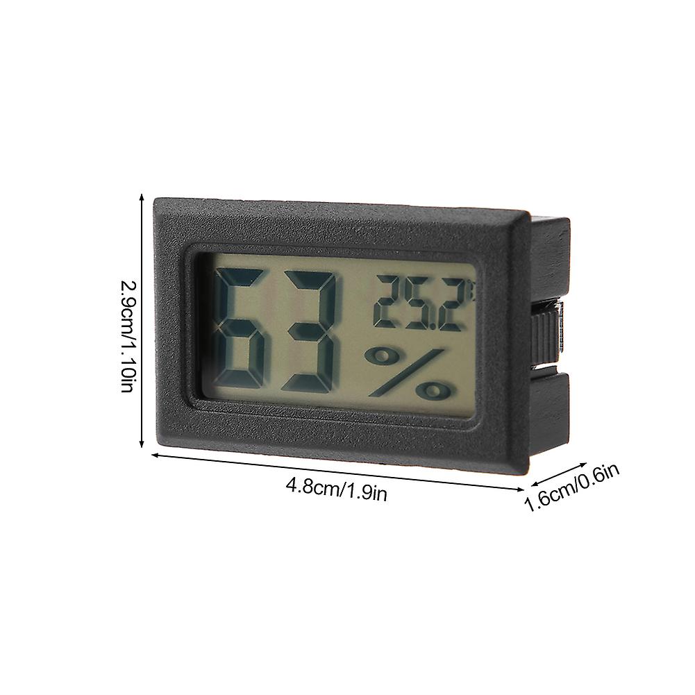 Embedded Digital Hygrometer Thermometer Humidity Temperature Monitor With Built In Probe Black