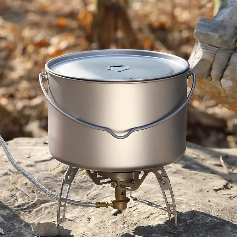 750ml Ultra Light Titanium folding camping pot Hiking Titanium Pot