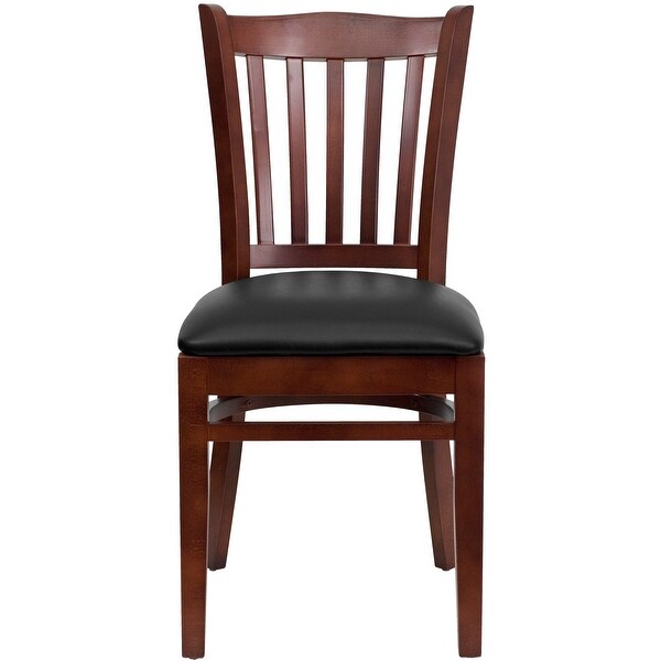 Mahogany Hardwood Slat Back Restaurant Chair - 17.5