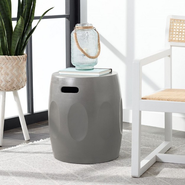 Zuri Concrete Indoor outdoor Accent Stool Safavieh