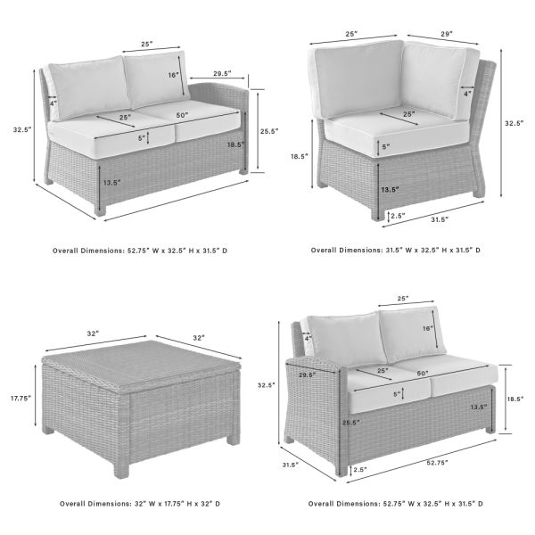 Bradenton 4Pc Outdoor Sectional Set - Sunbrella