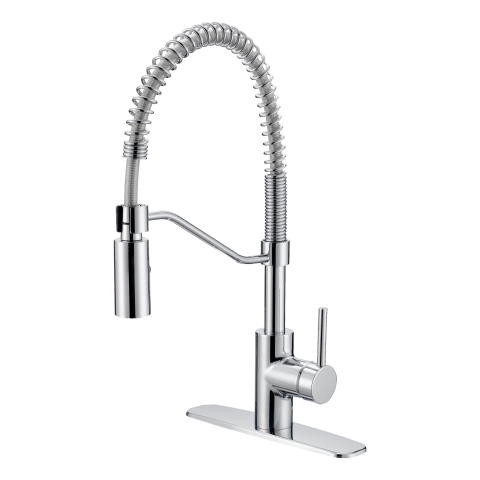 Boston Harbor FP4A0096CP Pull-Down Kitchen Faucet， 1.8 gpm， 1-Faucet Handle， 1， 3-Faucet Hole， Brass/Plastic/Zinc