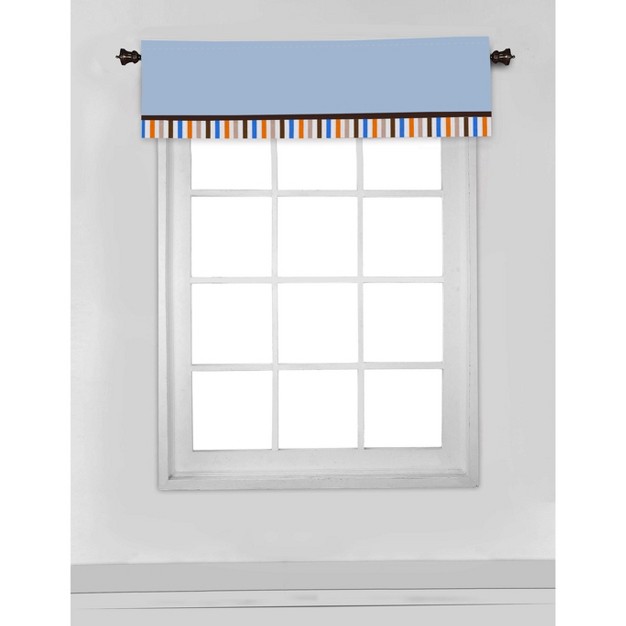 Bacati Mod Sports Stripes Blue Orange Beige Valance