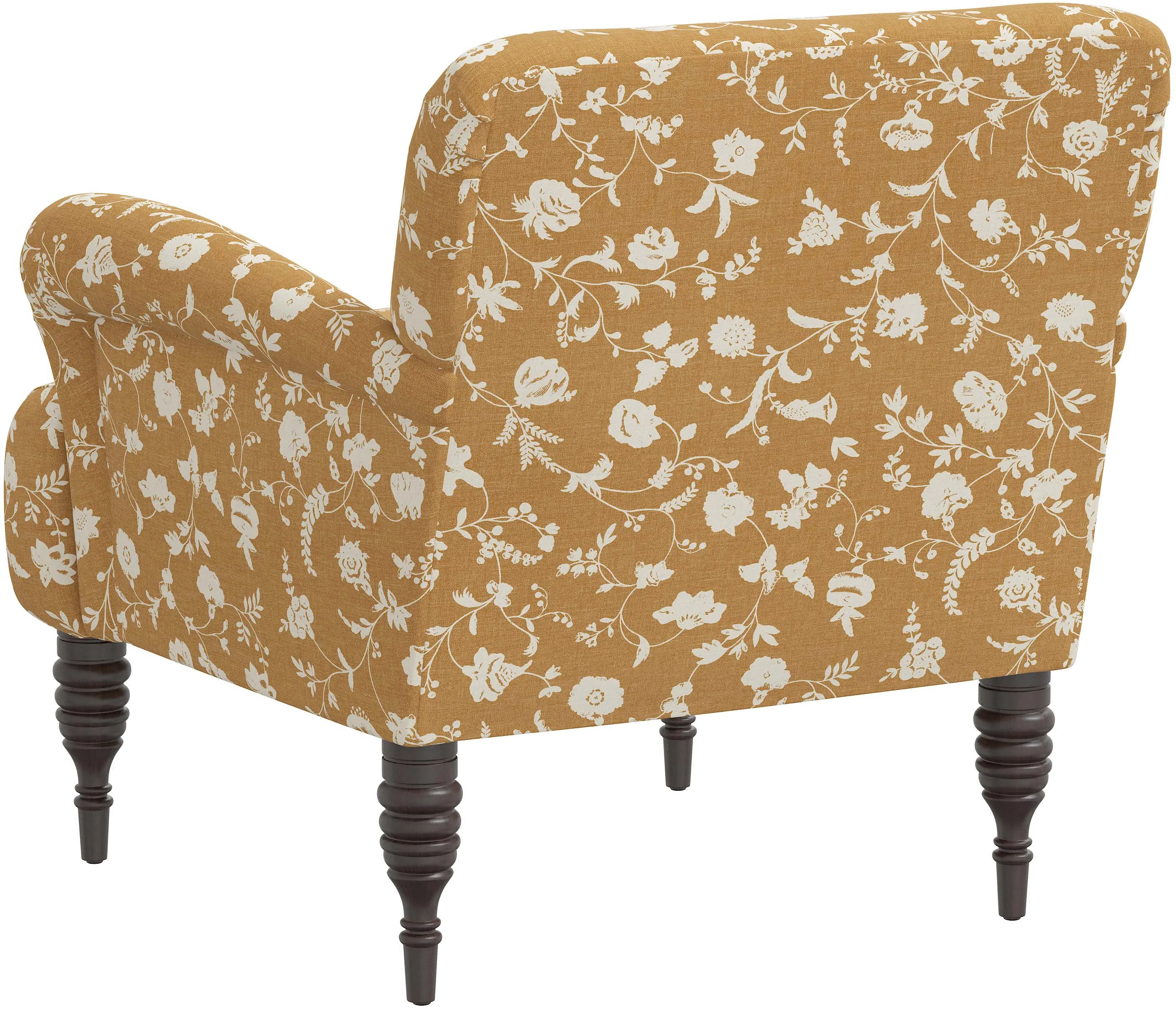 Eliza Ochre Floral Accent Chair - Skyline Furniture