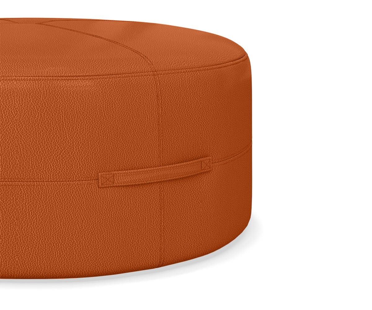 Ellis Leather Round Ottoman