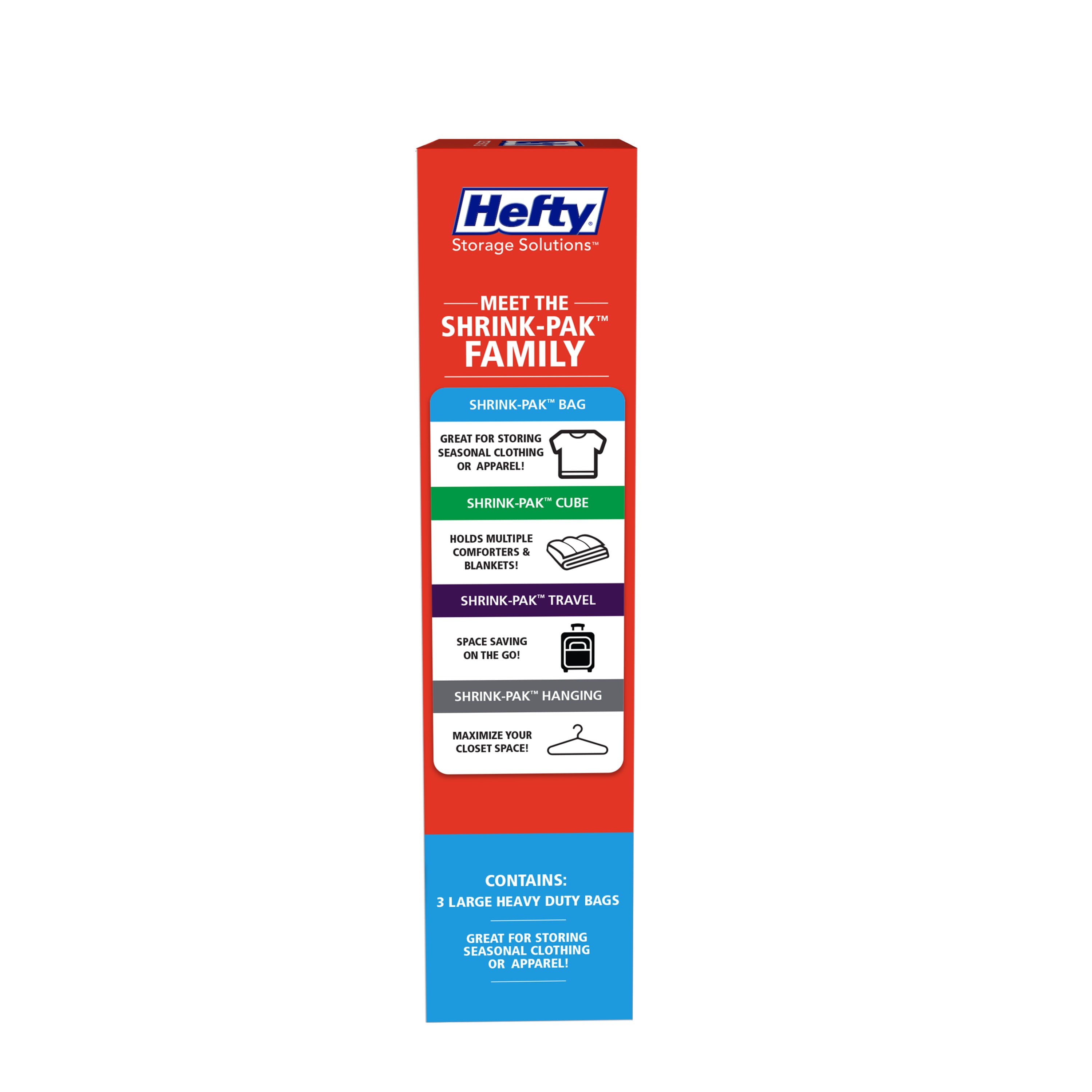 Hefty SHRINK-PAK 3 Large Heavy Duty Bags