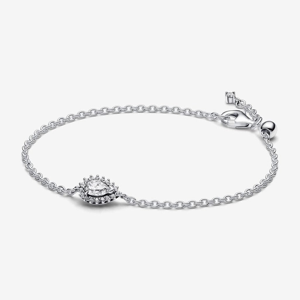 PANDORA  Sparkling Pear Halo Chain Bracelet - Sterling Silver