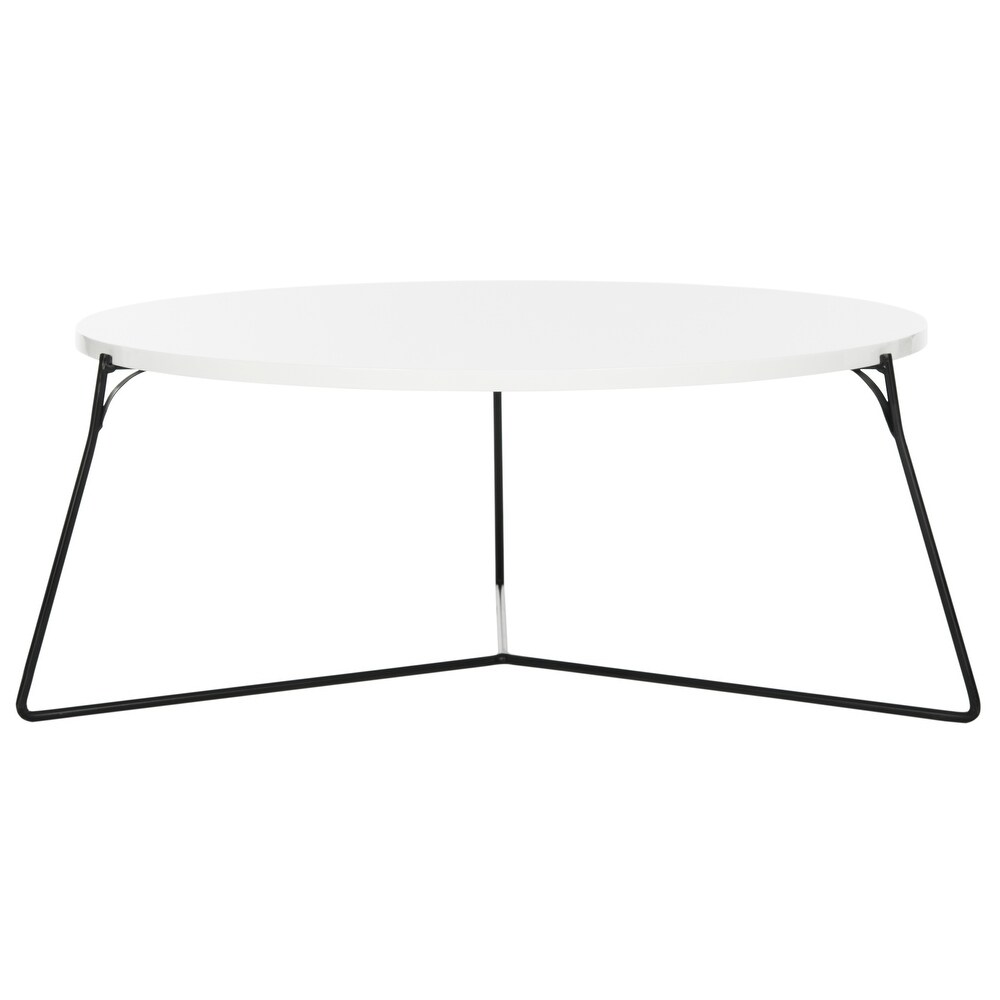 SAFAVIEH Mae Lacquer White / Black Coffee Table   31\