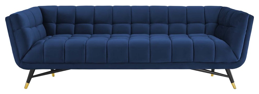 Modern Contemporary Urban Living Sofa  Velvet Fabric   Midcentury   Sofas   by House Bound  Houzz