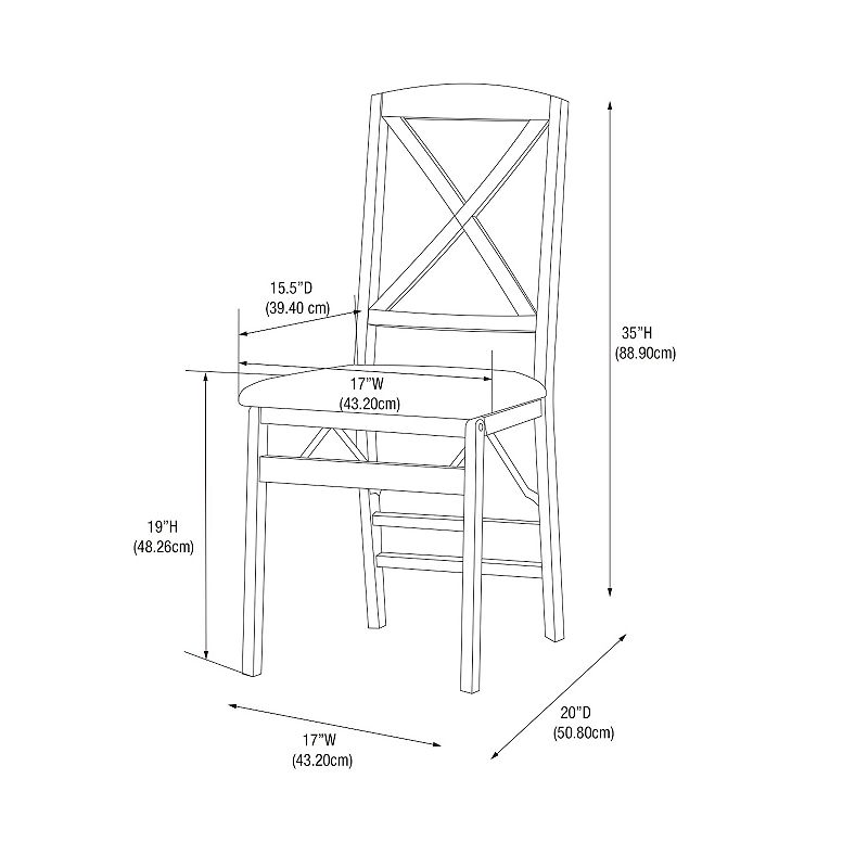 Linon Triena X-Back Folding Chair