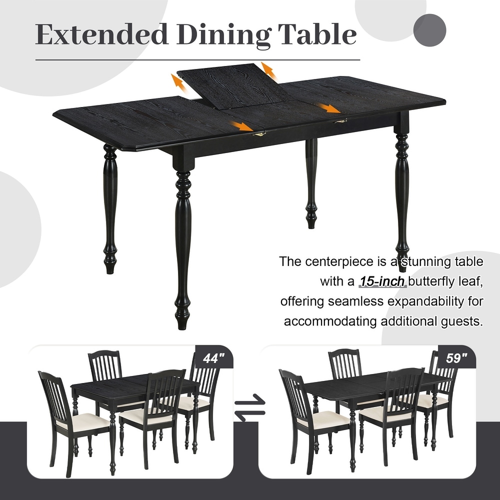 Extendable Dining Table Set with 15\