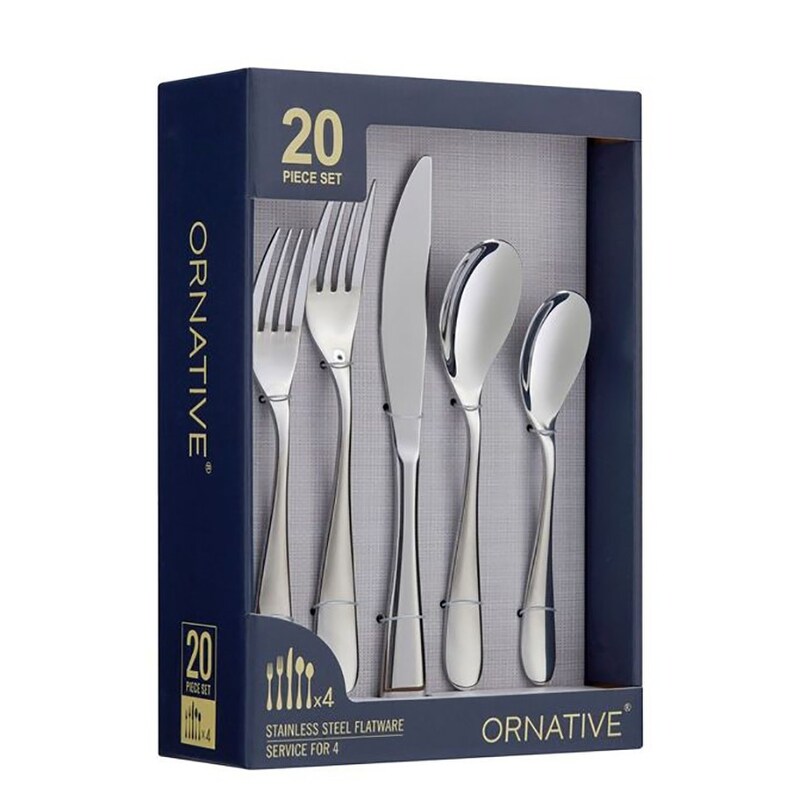 Ornative Percival 18/0 Stainless Steel 20 Pieces Flatware Set   10.63\