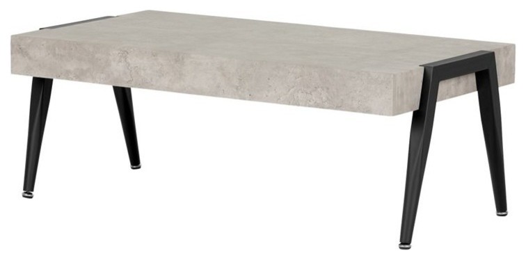 South Shore City Life Faux Concrete Coffee Table in Gray and Black   Industrial   Coffee Tables   by South Shore Furniture  Houzz