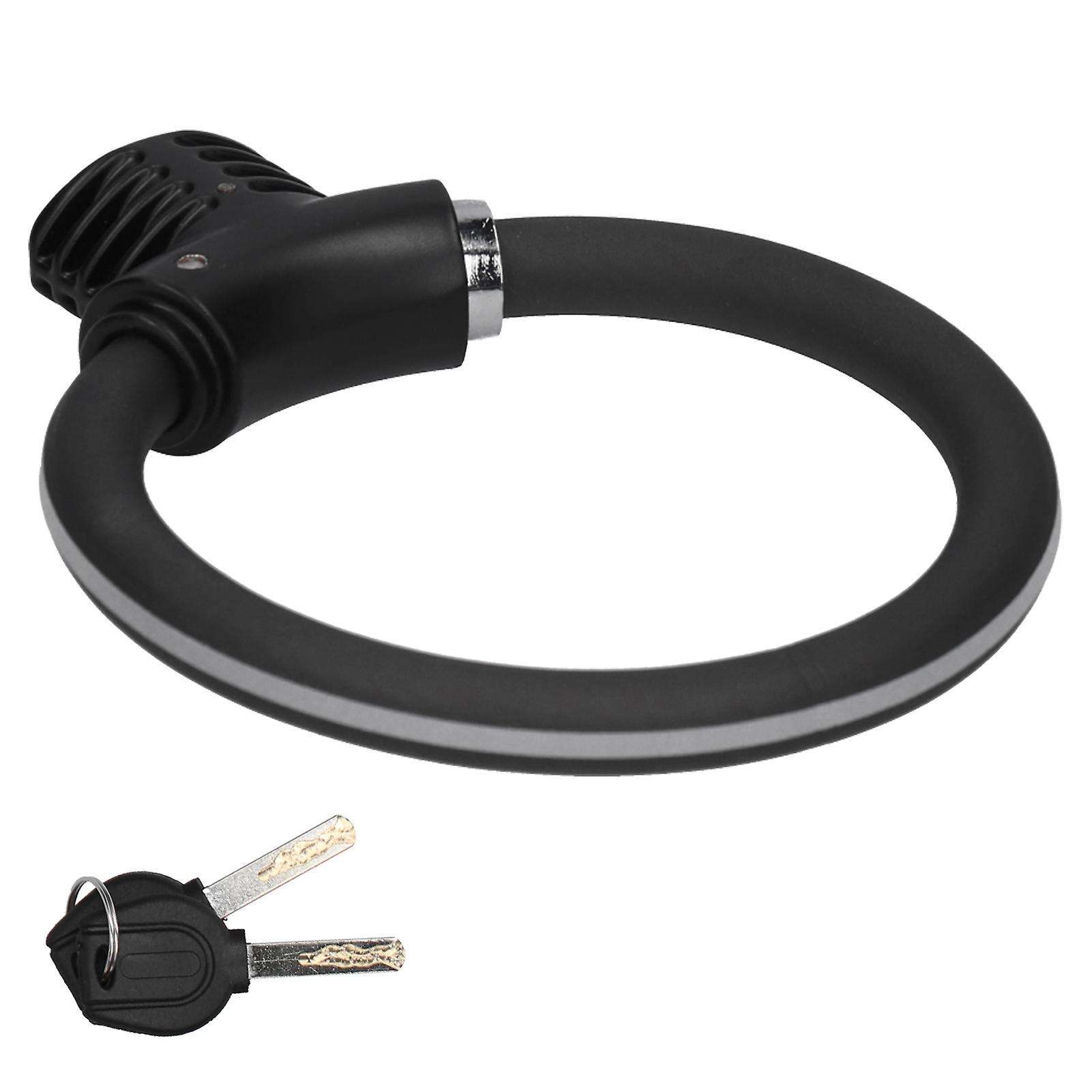 Mini Bicycle Ring Lock Antitheft Bike Cable Lock Reflective Zinc Alloy Bicycle Accessory(reflective Matte Black )