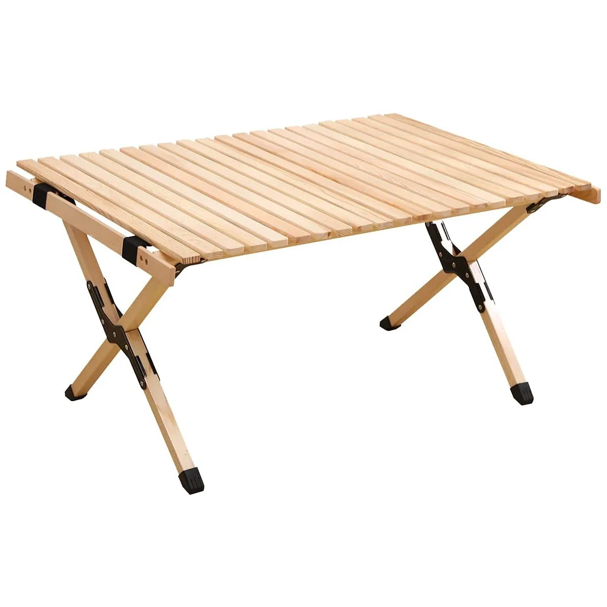 WOQI China Factory manufacturer self driving trip solid wood picnic home folding  egg roll table