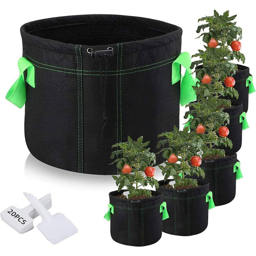 7 gal. Non-woven grow bag with sturdy handle and shrink string (pack of 6) B08J7N7Y7N