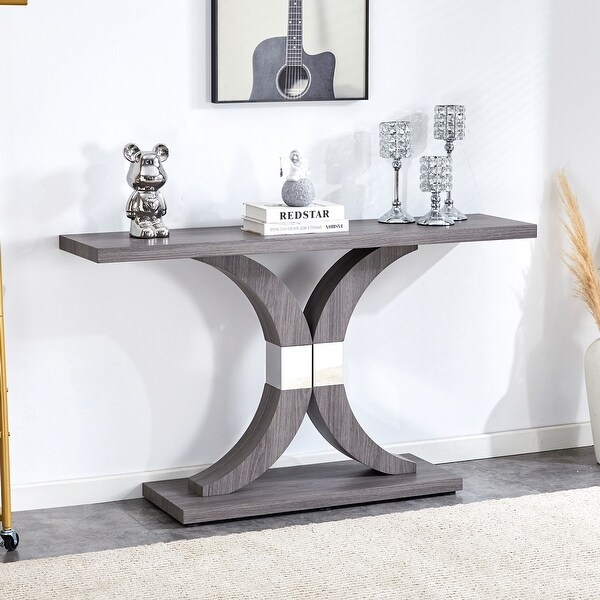 Modern minimalist style wood foyer table