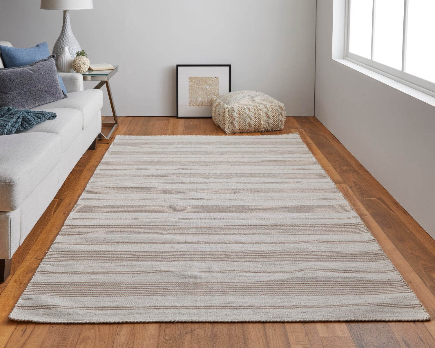 Granberg Hand Woven Orange and Ivory Rug by BD Fine