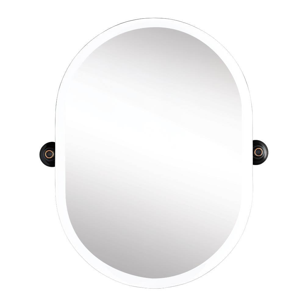 Delta Porter 26 in. x 23 in. Frameless Oval Bathroom Mirror with Beveled Edges in Oil Rubbed Bronze 78469-ORB