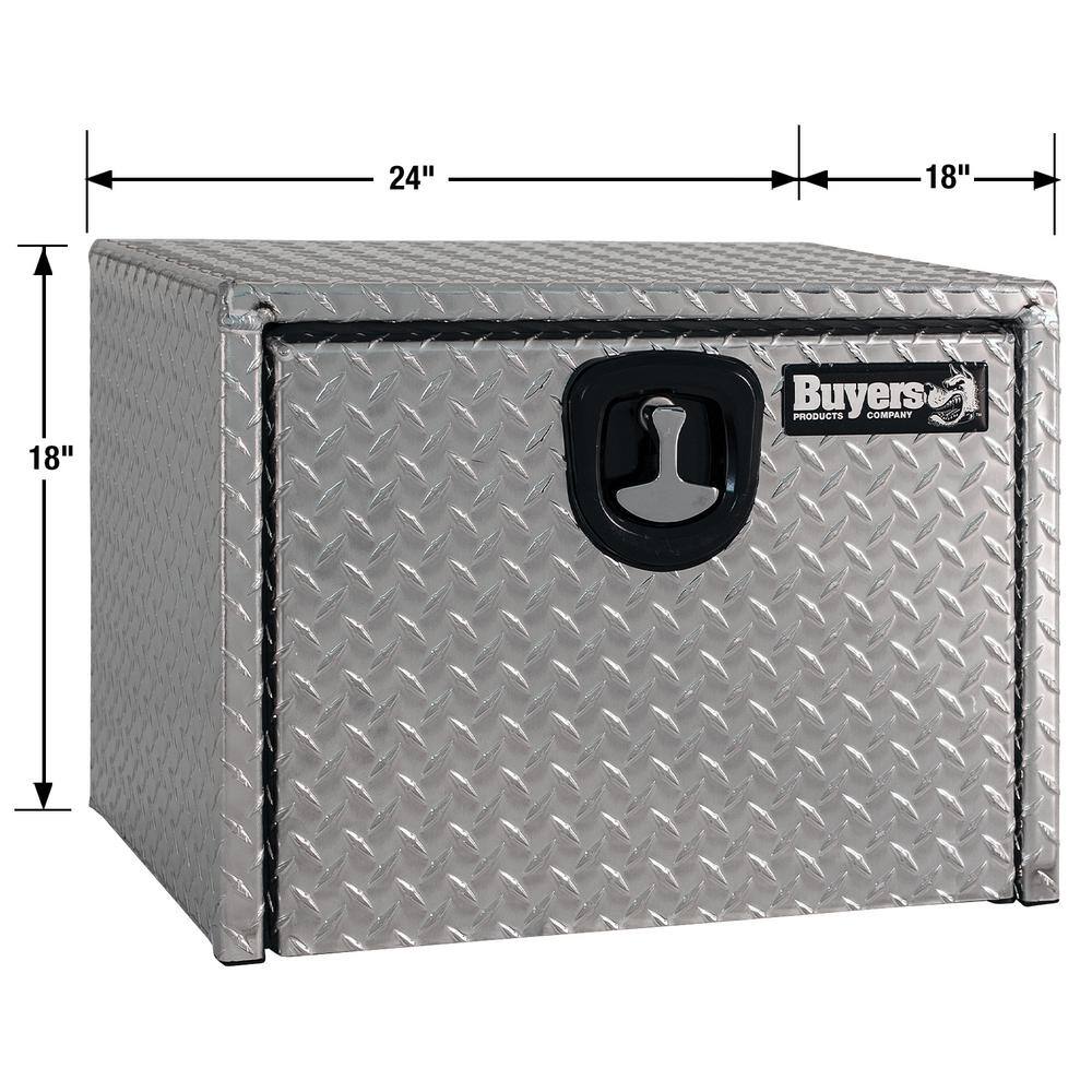 Buyers Products Company 18 in. x 18 in. x 24 in. Diamond Plate Tread Aluminum Underbody Truck Tool Box 1735100