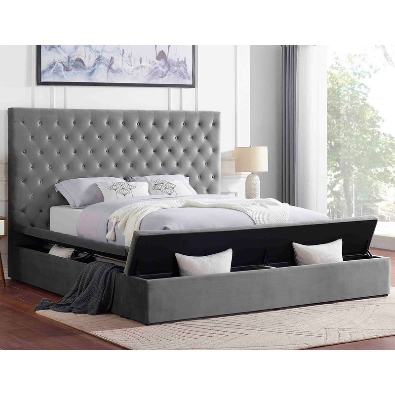 Best Master Furniture Rachel High Profile Upholstered Platform Bed