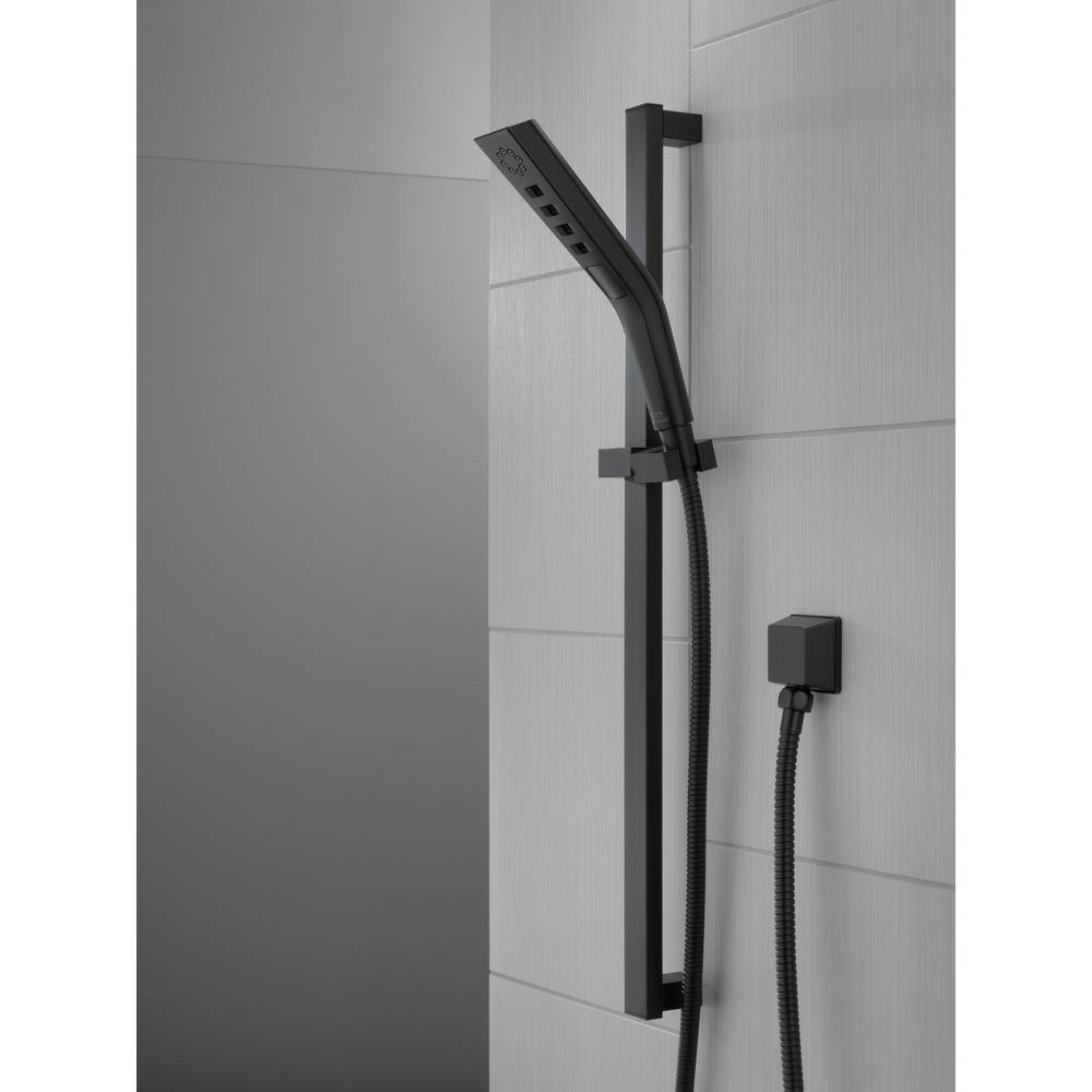 Delta 3-Spray Patterns 1.75 GPM 1.81 in. Wall Mount Handheld Shower Head with H2Okinetic in Matte Black 51799-BL