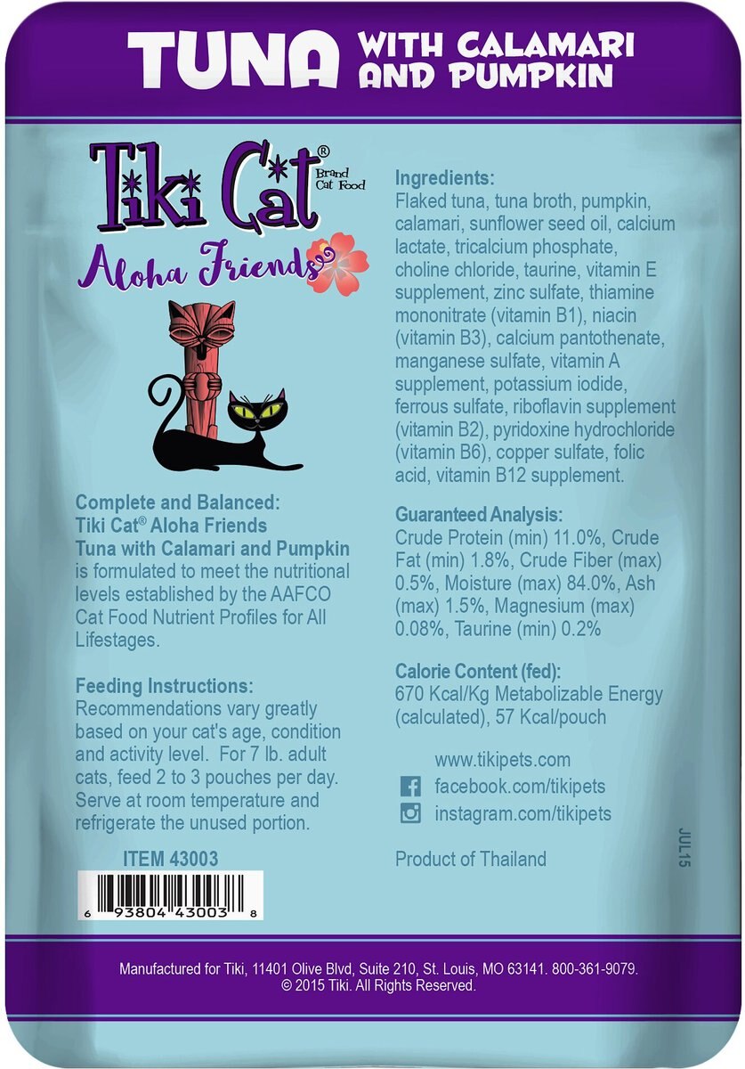 Tiki Cat Aloha Friends Tuna with Calamari and Pumpkin Grain-Free Wet Cat Food