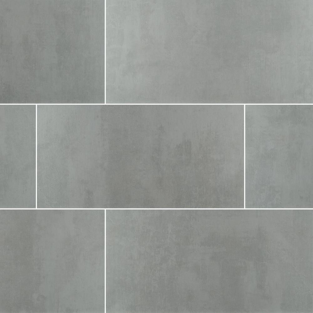 MSI Cementino Gray 11.81 in. x 23.56 in. Matte Porcelain Concrete Look Floor and Wall Tile (14 sq. ft.Case) NHDCEMGRA1224