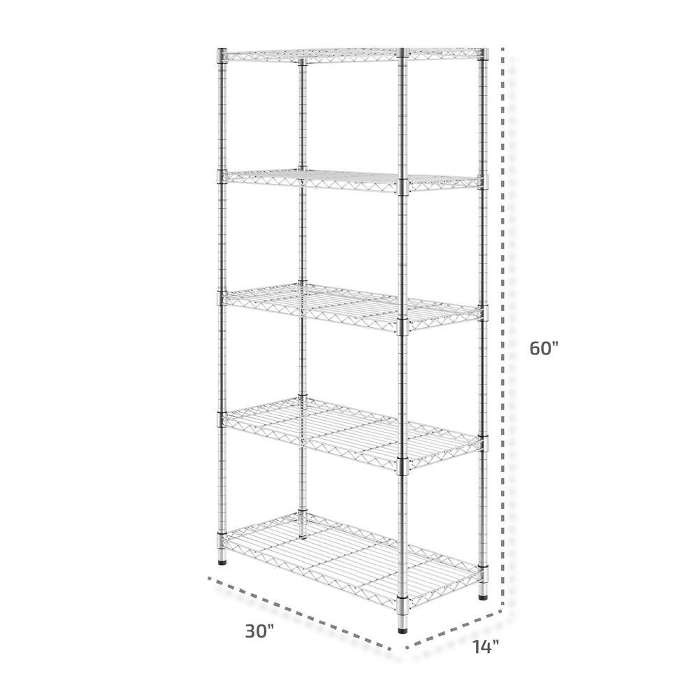 SafeRacks 6-Tier Wire Shelving Unit (30 in. W x 60 in. H x 14 in. D) WS-301460-Z5