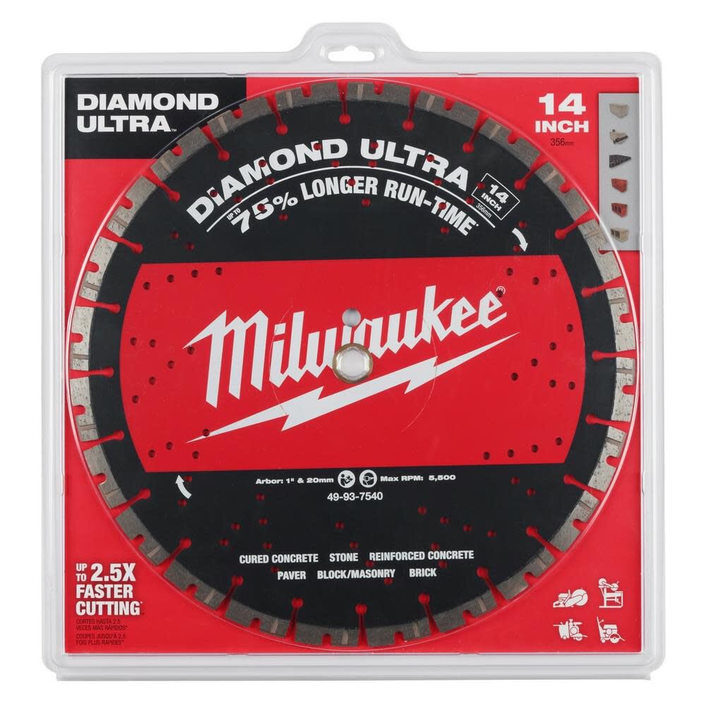 Milwaukee 14 in. Diamond Ultra Segmented Blade 49-93-7540 from Milwaukee