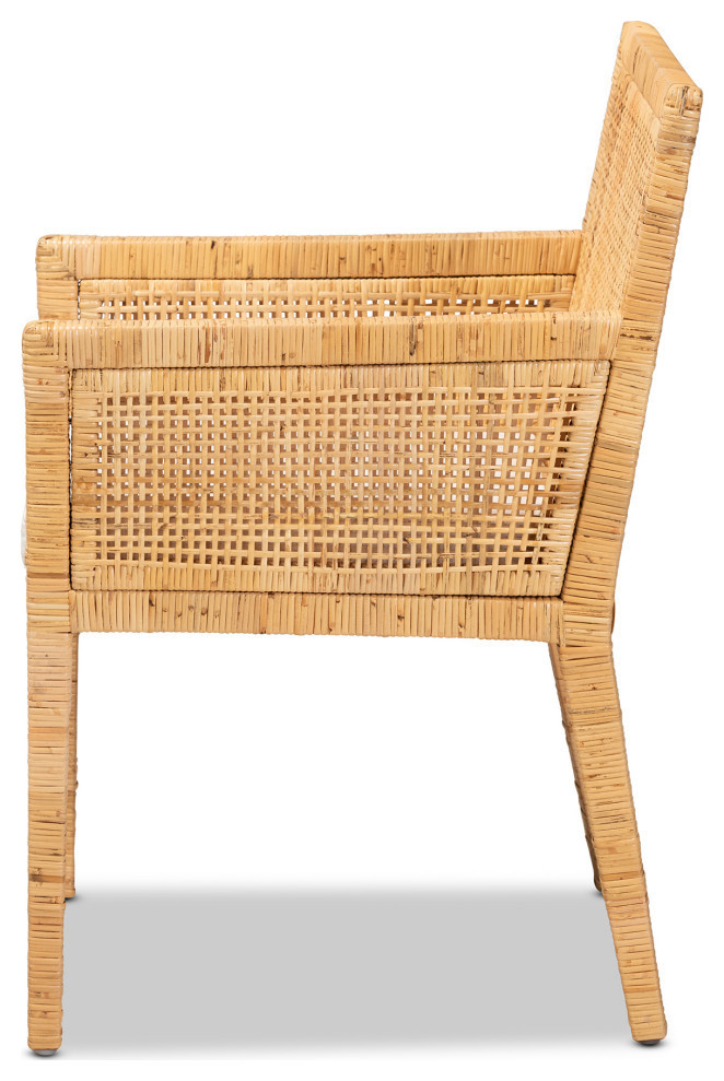 Vildeer California Coastal Rattan Dining Chair   Beach Style   Dining Chairs   by Baxton Studio  Houzz