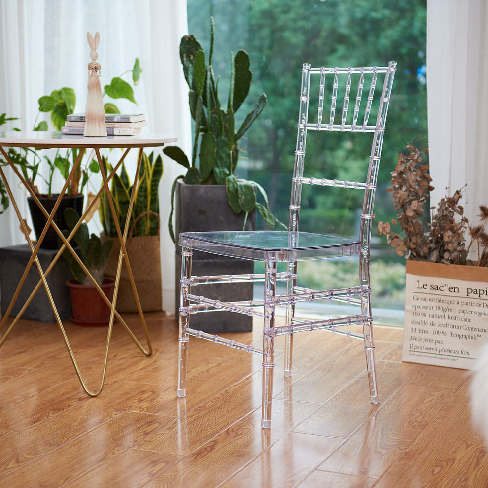 Nina Clear Poly Carbonate Dining Chair  Set of 2   Asian   Dining Chairs   by Warehouse of Tiffany  Houzz