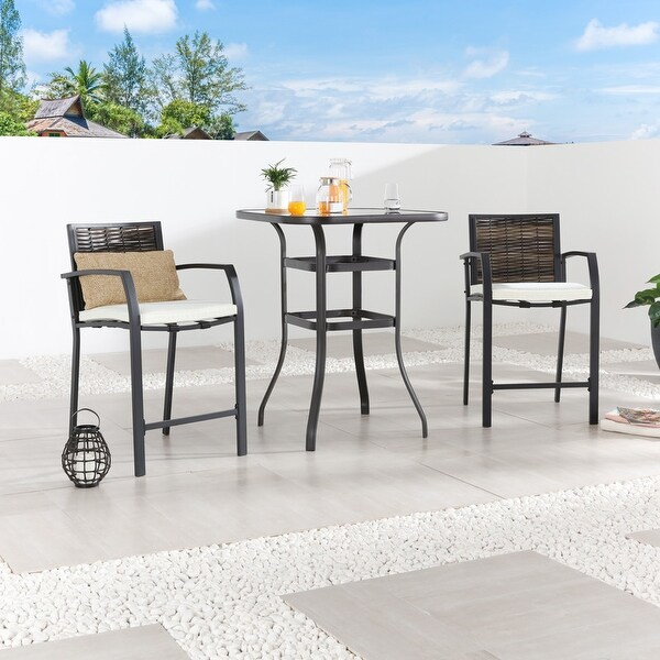 Patio Festival 2Person Bar Height Dining Set with Cushions