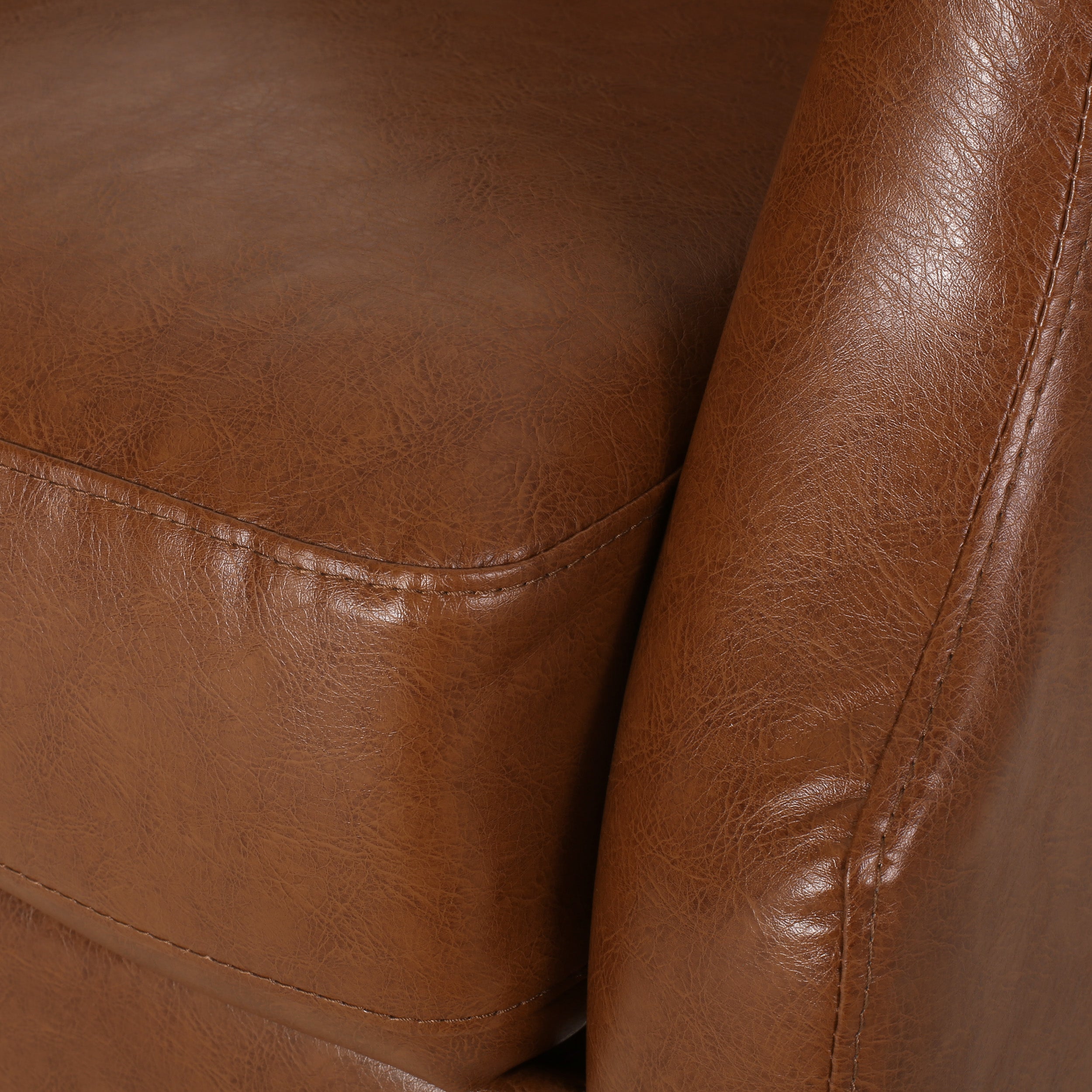 Loubar Contemporary Faux Leather Tufted Pushback Recliner