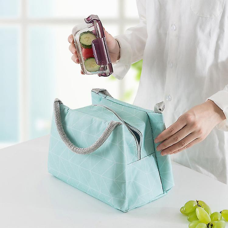 Thickened Portable Insulation Bag Waterproof Portable Insulation Bag Lunch Box Bag (22.5 * 15 * 15cm， White Triangle)