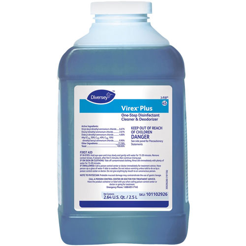 Diversey Virex Plus Disinfectant Cleaner - Concentrate Liquid - 84.5 fl oz (2.6 quart) - Surfactant Scent - 2