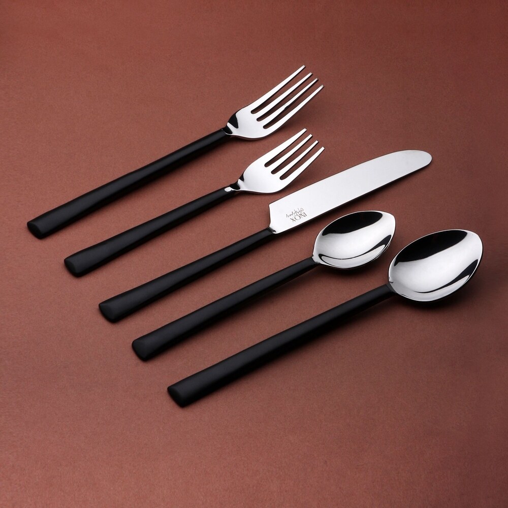 INOX Midnight Black Brier 20 Pc. Flatware Set (Serves 4)   9\