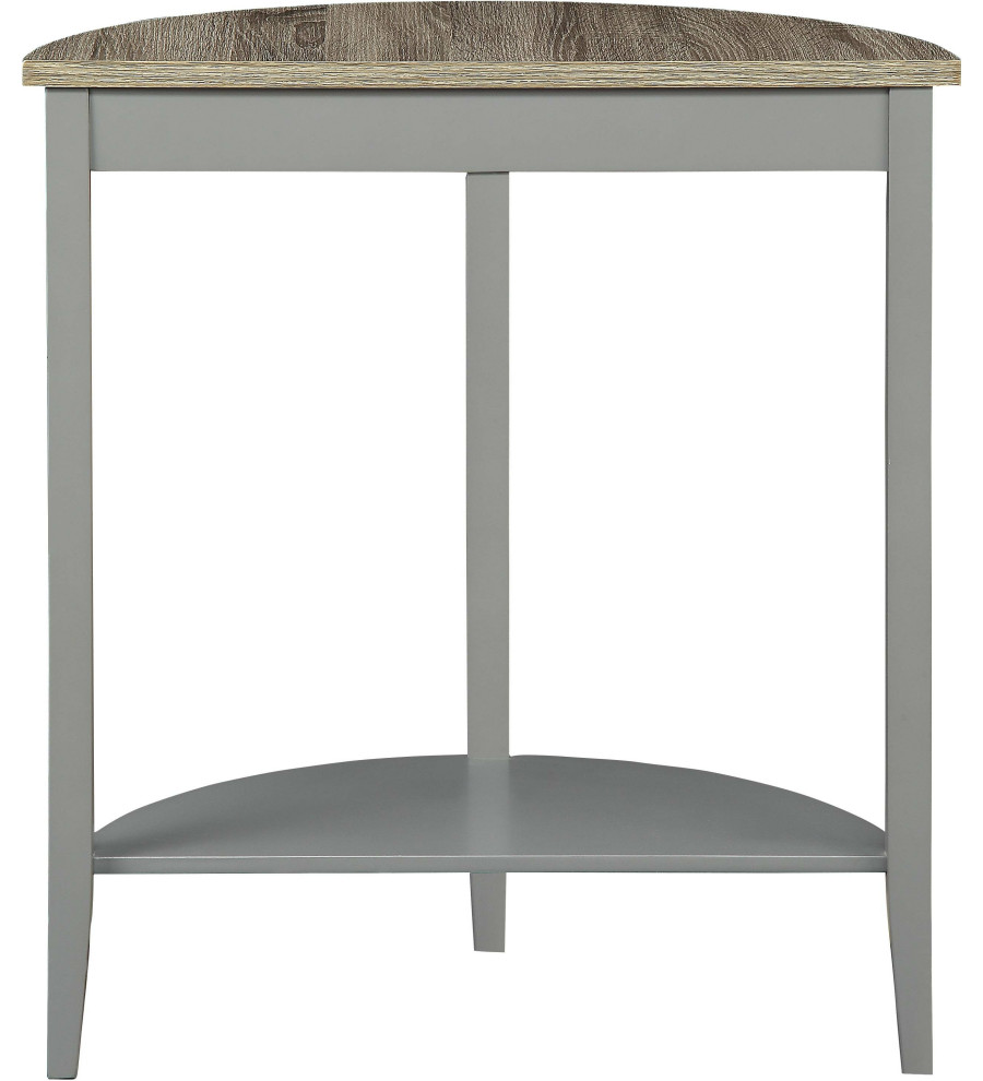 ACME Justino Half Moon Wooden Console Table with Bottom Shelf in Gray Oak   Transitional   Console Tables   by HedgeApple  Houzz