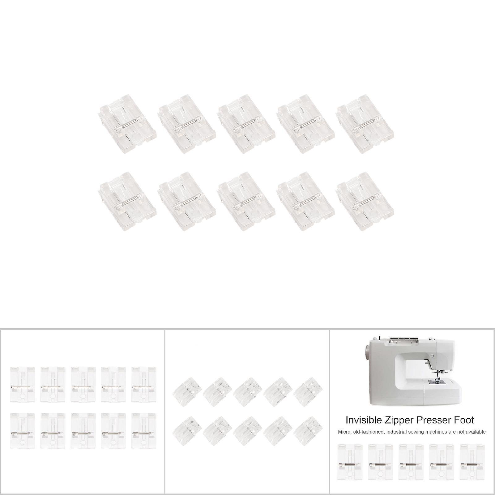 10pcs Invisible Zipper Presser Foot Plastic Multifunction Sewing Machine Accessories