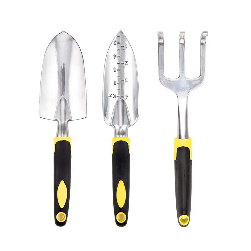 Planting flowers and weeding garden tools set of three full aluminum garden tool set silicone two color handle gardening tools