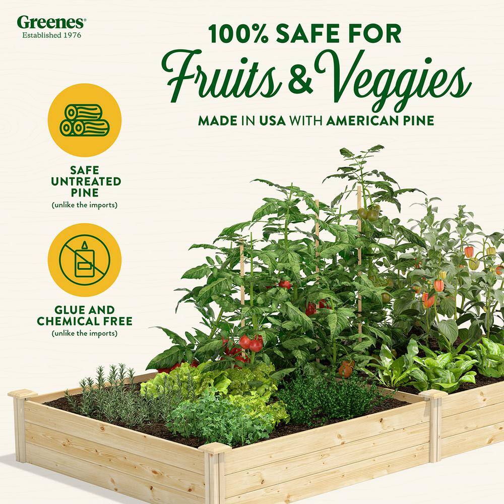 Greenes Fence 4 ft. x 8 ft. x 10.5 in. Original Pine Raised Garden Bed RCP6T21B