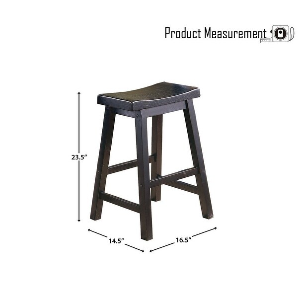 Gering Wood Saddle Seat Counter Height Barstool (Set of 2)， 24