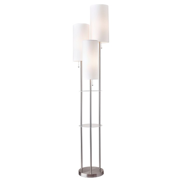 Trio Floor Lamp Silver Adesso