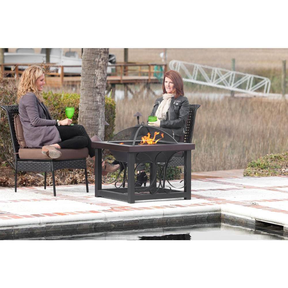 Fire Sense Hammer Tone Bronze Cocktail Table Fire Pit 61331